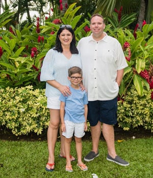 Matthew Randazzo with his wife and son